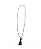 Faith Indian emerald and black spiral tassel necklace